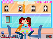 Флеш игра онлайн Поцелуй в кафе / Coffee Time Kiss