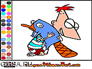 Флеш игра онлайн Раскрась Перри / Colorear Perry y Phineas 