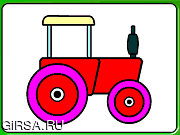 Флеш игра онлайн Раскрась трактор
