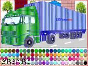 Флеш игра онлайн Раскраска контейнеровоза / Container Truck Coloring 