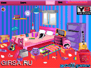 Флеш игра онлайн Уборка комнаты Даши / Cute Dora Bedroom Cleanup