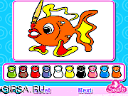 Флеш игра онлайн Раскраски рыб