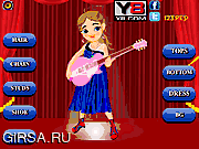Флеш игра онлайн Симпатичная девочка наряжается / Cute Guitar Girl Dress Up
