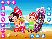 Флеш игра онлайн Милые дети на пляже / Cute Kids on the Beach