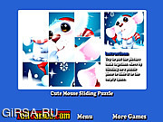 Флеш игра онлайн Мышка зимой / Cute Mouse Sliding Puzzle 