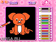 Флеш игра онлайн Милые животные. Раскраска / Cute Pets Coloring 