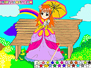 Флеш игра онлайн Симпатичные Принцесса Раскраски / Cute Princess Coloring