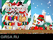 Симпатичный снеговик наряжается