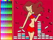 Флеш игра онлайн Dancing Girl Coloring