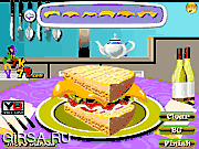 Флеш игра онлайн Украсьте сендвич