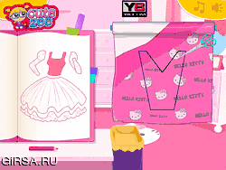 Флеш игра онлайн Проектируйте свое платье Хелло Китти / Design Your Hello Kitty Dress