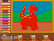 Флеш игра онлайн Динозавр. Раскраска / Dinosaur Coloring 