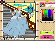 Флеш игра онлайн Золушка. Раскраска / Disney Princess Cinderella Coloring 