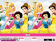 Флеш игра онлайн Найди отличия - принцесса Дисней / Disney Princess Differences 