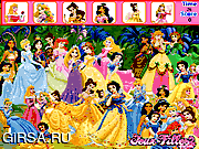 Флеш игра онлайн Принцессы Диснея - Найди предметы / Disney Princess Hidden object