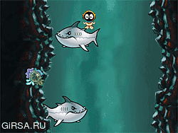 Флеш игра онлайн Дивэй Джонс Кусака Акула / Divey Jones Bitey Shark