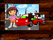 Флеш игра онлайн Дора и красный автомобиль
