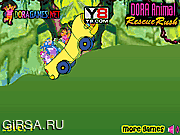 Флеш игра онлайн Дора - спасительница животных / Dora Animal Rescue Rush 