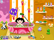 Флеш игра онлайн Ванные процедуры Даши / Dora Baby Bath