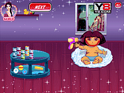 Флеш игра онлайн Дора купается в ванной