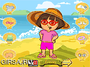 Флеш игра онлайн Дора Пляж Одеваются / Dora Beach Dress Up