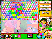 Флеш игра онлайн Даша и цветные амулеты / Dora Bubble Hit