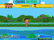 Флеш игра онлайн Переправа через реку вместе с Дашей / Dora Cross The River