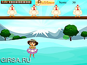 Флеш игра онлайн Дора и куриные яйца / Dora Egg Catch 