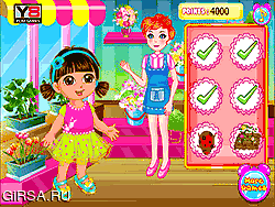 Флеш игра онлайн Цветочный магазин Даши