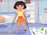 Флеш игра онлайн Дора Ноге Доктор! / Dora Foot Doctor!