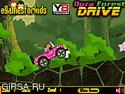 Флеш игра онлайн Дора. Лесная поездка / Dora Forest Drive 
