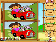 Флеш игра онлайн Приключения Даши. В поисках отличий / Dora Journey Difference 