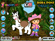 Флеш игра онлайн Дора и пони / Dora Pony Dressup 