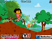 Флеш игра онлайн Дора на велосипеде / Dora Riding Bike 