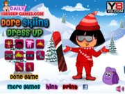 Флеш игра онлайн Даша готовится к лыжам / Dora Skiing Dress Game 