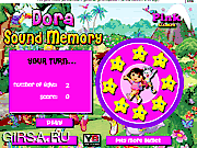 Флеш игра онлайн Даша тренирует память / Dora Sound Memory