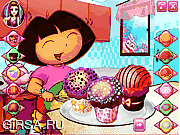 Флеш игра онлайн Дора. Вкусные кексы / Dora Tasty Cupcakes 