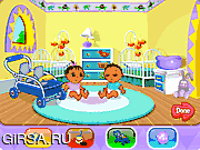 Флеш игра онлайн Dora's Playtime with the Twins