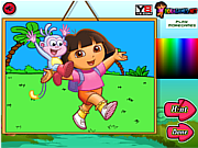 Флеш игра онлайн Дора - исследователь. Расскраска / Dora The Explorer Coloring 