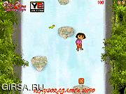 Флеш игра онлайн Приключения Даши / Dora Waterfall Jump 