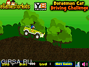 Флеш игра онлайн Путешествие Дореамона на машине / Doraemon Car Driving Challenge 