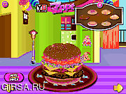 Флеш игра онлайн Двойной чизбургер / Double Cheeseburger Decorator