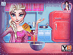 Флеш игра онлайн Эльза готовит имбирный пряник / Eliza cooking Gingerbread