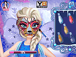 Флеш игра онлайн Узор на лице Эльзы / Eliza Face Painting