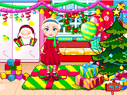 Флеш игра онлайн Эльза Ребенок празднуе Рождество