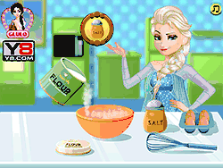 Флеш игра онлайн Эльза готовит большой торт / Elsa cooking Pound Cake