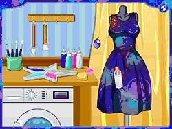 Флеш игра онлайн Космическое платье Эльзы - создай сам / Elsa DIY Galaxy Dress