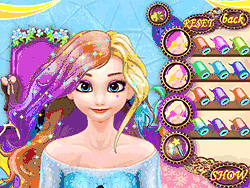 Флеш игра онлайн Эльза красит волосы / Elsa Dye Hair Design