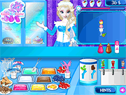 Флеш игра онлайн Замороженные elsa кафе-мороженое  / Elsa's Frozen Ice Cream Shop