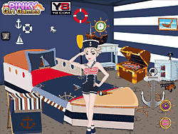 Флеш игра онлайн Эльза Сейлор Комнаты Декор / Elsa Sailor Room Decor